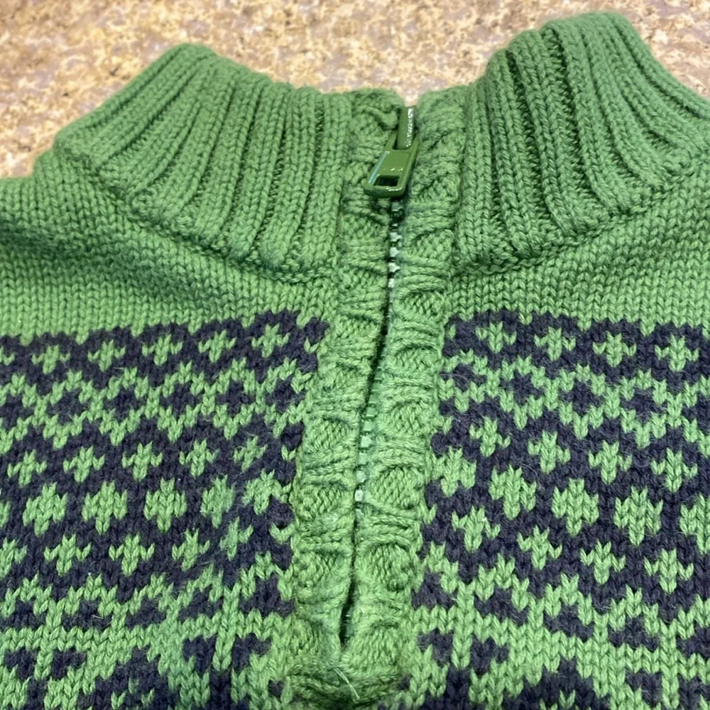 Gymboree Kids Pullover Partial Zip Sweater Green Blue Size 3